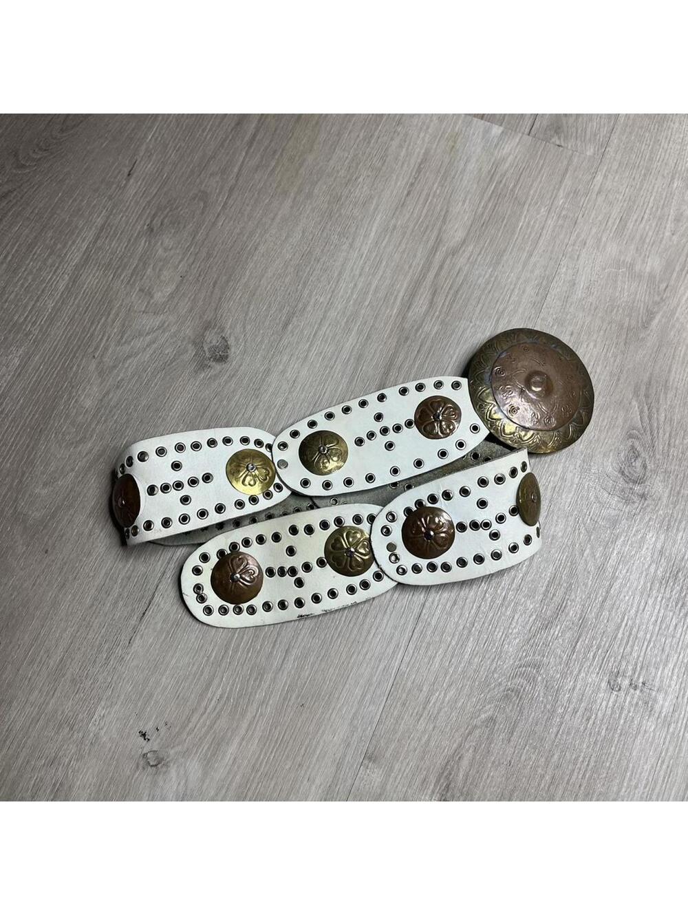 y2k Moroccan belt white and brass